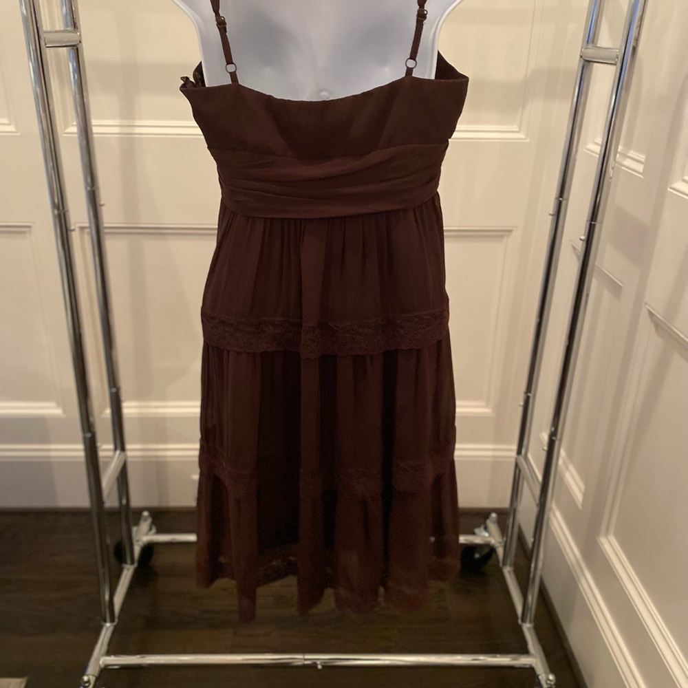 BCBGMaxAzria Chocolate Brown Lace Trim Dress - Picture 4 of 5